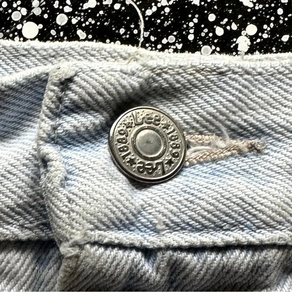 Vintage 80s Lee Acid Washed Jean Shorts Sz 16 - Picture 2 of 5